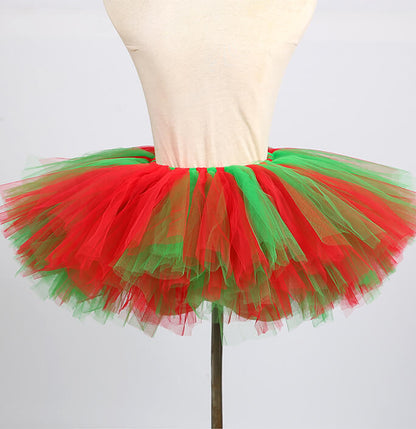 Girls Red Christmas Elf Skirt