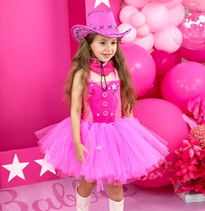 Girls Hot Pink Cowgirl Tutu Dress