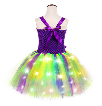 Girls Carnival LED Light Purple Tutu Dress