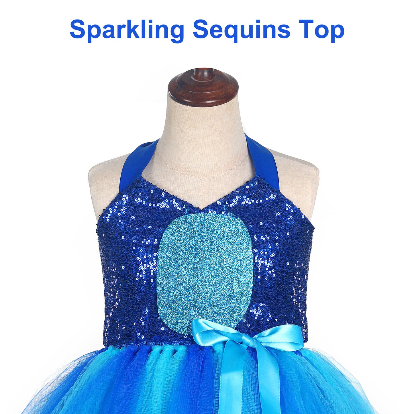 Halloween Tutu Costume Blue Dress with Headband
