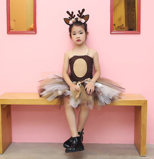 Girls Kindness Deer Inspired Tutu Dress