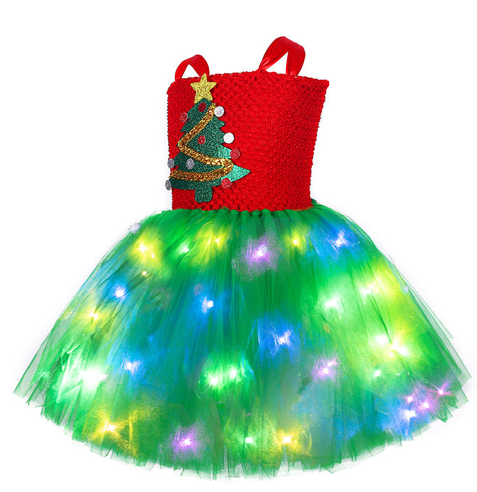 Girls Christmas Tree Party Dress