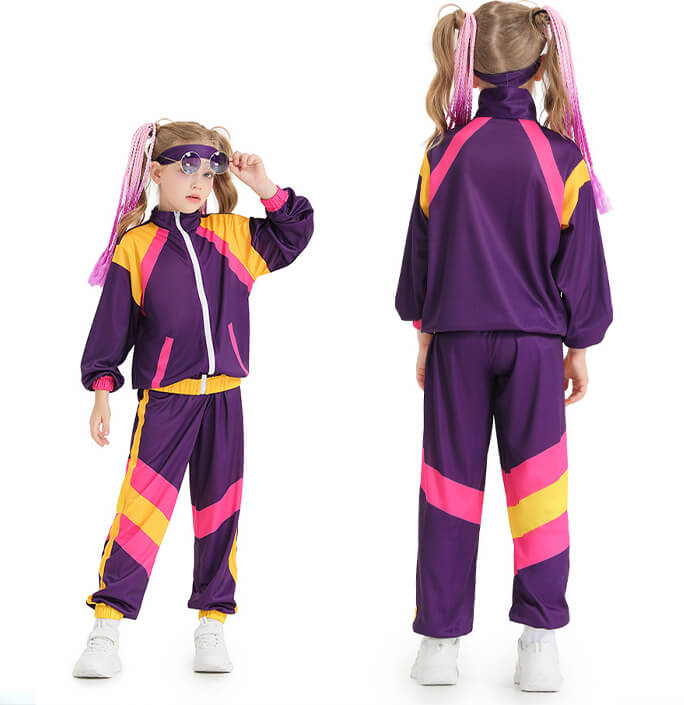 Girls 70's Retro Disco Sportswear