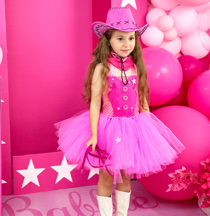 Girls Hot Pink Cowgirl Tutu Dress