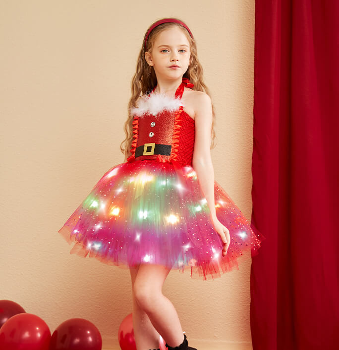 Girl Santa Claus Play Costume Dress