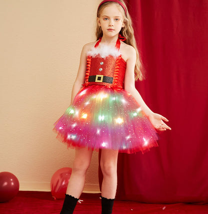 Girl Santa Claus Play Costume Dress