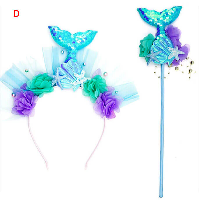 Ocean Blue Mermaid Headband & Wand