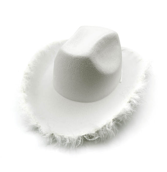 Raw Edge Nonwoven Solid Color Barbie Cowboy Hat