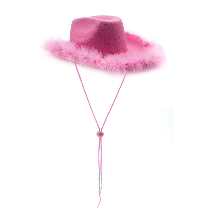 Raw Edge Nonwoven Solid Color Barbie Cowboy Hat