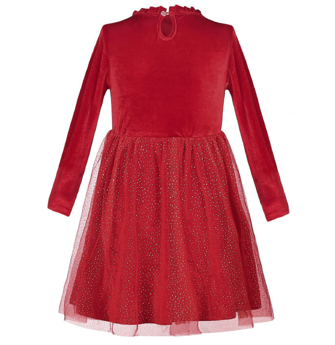 Girls Christmas Style Solid Dress