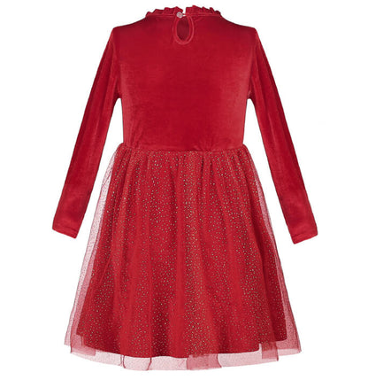 Girls Christmas Style Solid Dress