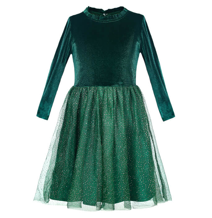 Girls Christmas Style Solid Dress