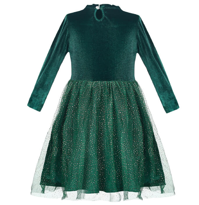 Girls Christmas Style Solid Dress