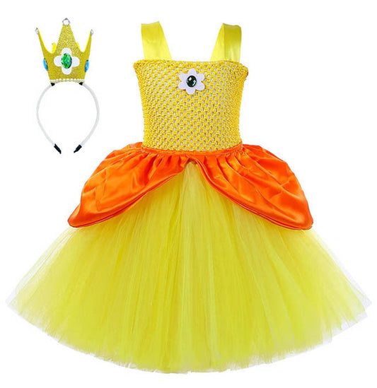 Girls Mario Daisy Princess Sarasaland Costume