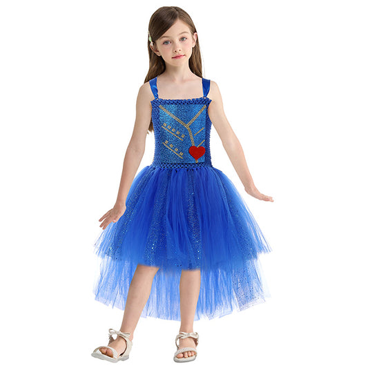 Girls Nobility Blue Tulle Mal Deluxe Tutu Dress