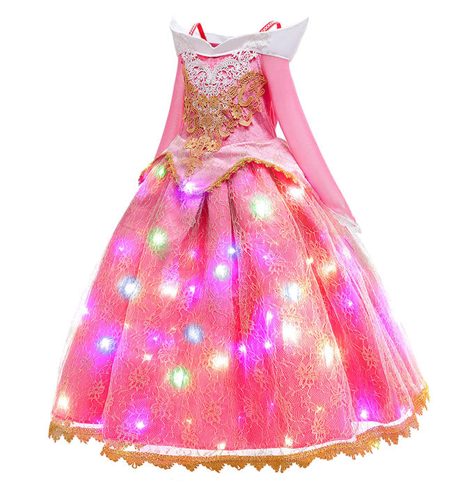 Girls LED Light Red Princess Costume