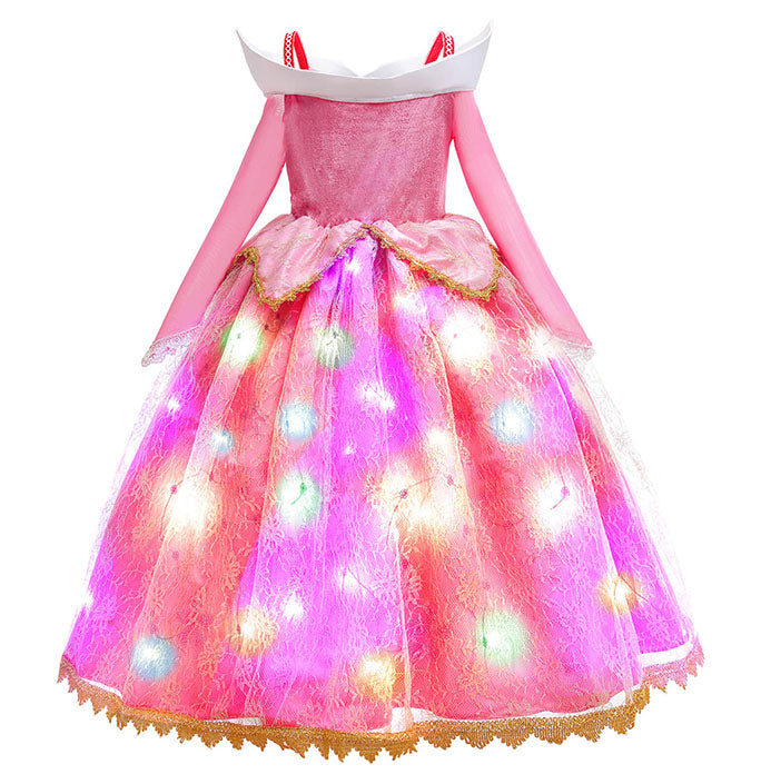 Girls LED Light Red Princess Costume