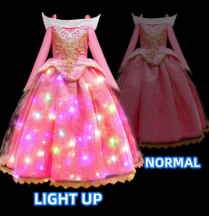 Girls LED Light Red Princess Costume