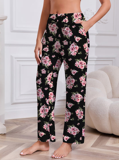 PinkBeautiM Womens Pajama Pants with Pockets, Soft Stretch Lounge Pants 3 Pack, Sizes M-XXXL