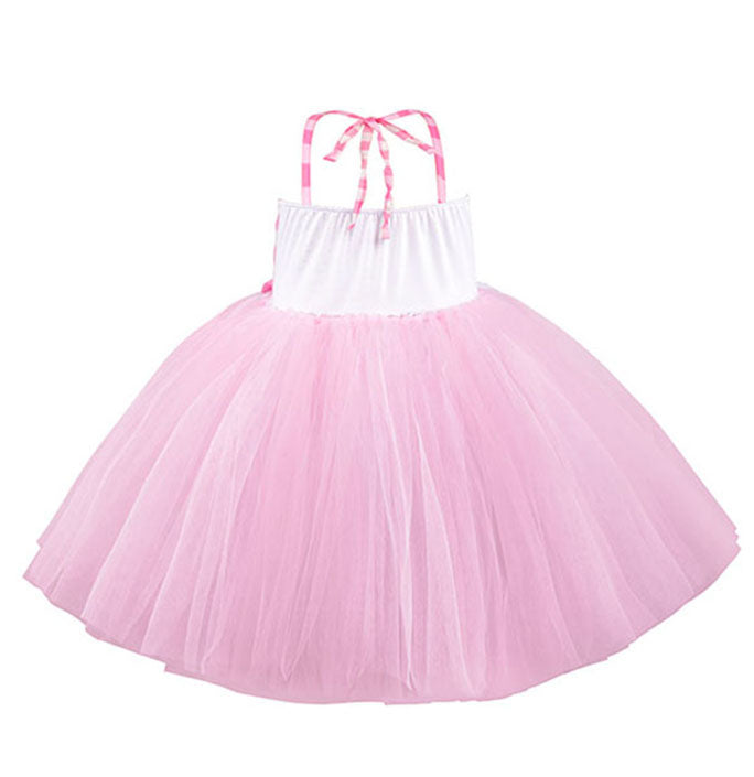 Girls Pink Plaid Tulle Costume Dress