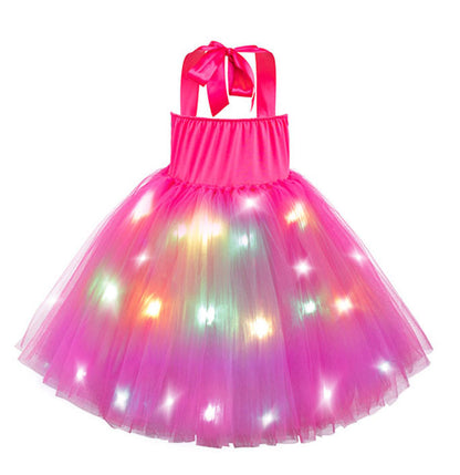 Girls LED Hot Pink Star Tutu Dress