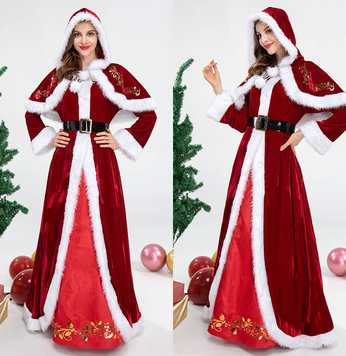 Women's Santa Claus Dress Christmas Queen Costume