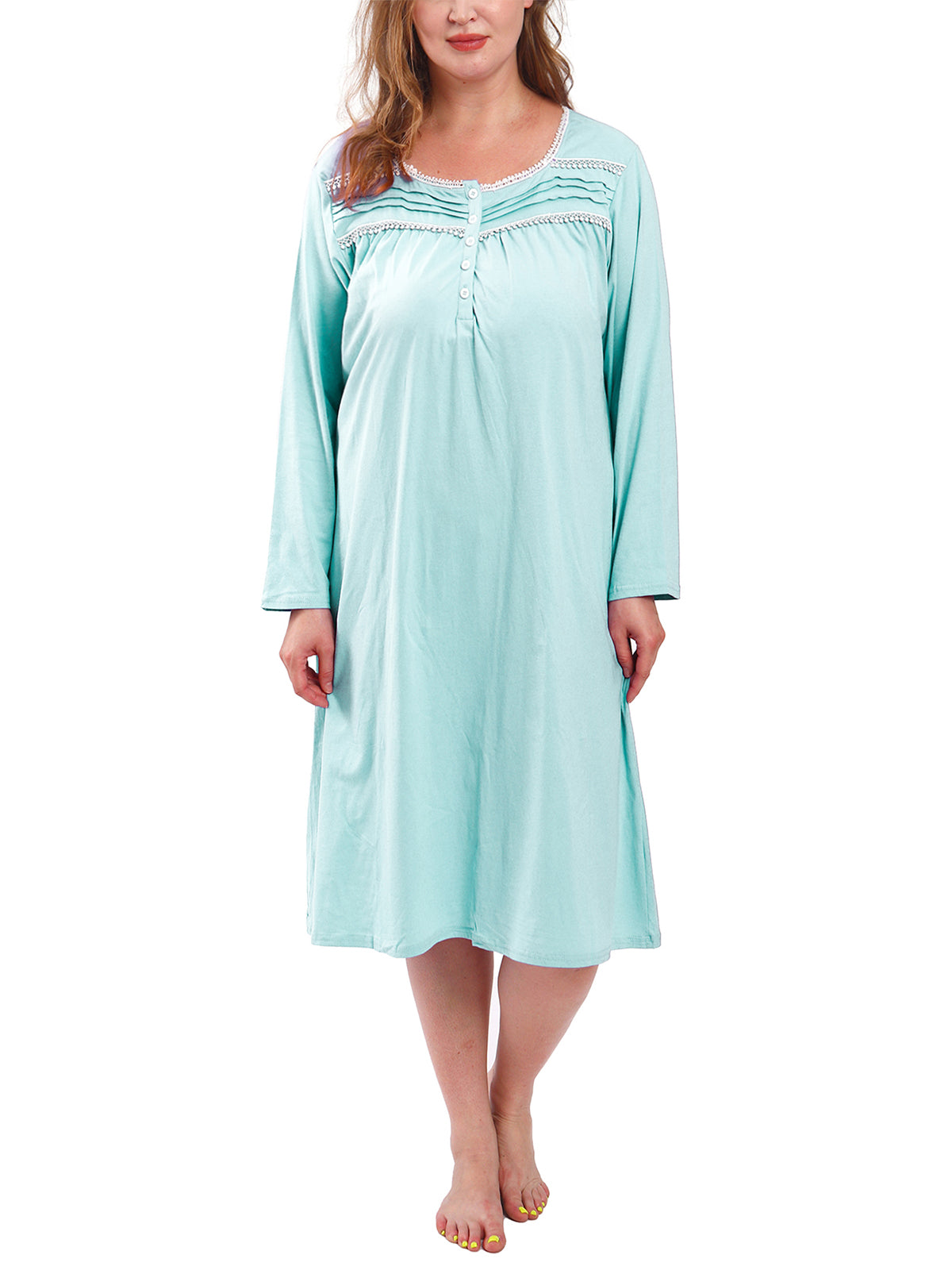 FEREMO 100% Cotton Plus Size Nightgowns for Women Short Sleeve Ladies Sleepwear