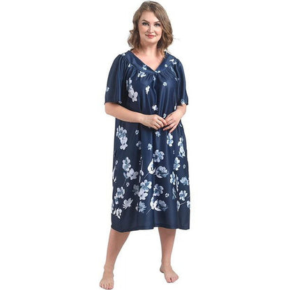 FEREMO Plus Size Nightgowns Womens House Dress with Pockets Short Sleeve Moomoo Nightgown Lounge Dresses for Women 1X-4X