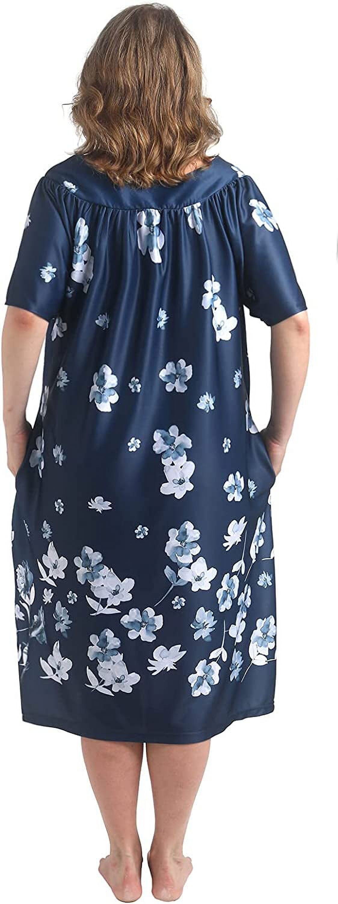 FEREMO Plus Size Nightgowns Womens House Dress with Pockets Short Sleeve Moomoo Nightgown Lounge Dresses for Women 1X-4X