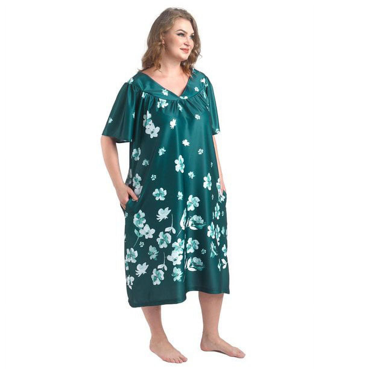 FEREMO Plus Size Nightgowns Womens House Dress with Pockets Short Sleeve Moomoo Nightgown Lounge Dresses for Women 1X-4X