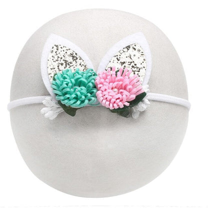 3 Colors Easter Headband Girl Flower Newborn Elastic Hair Band Children Colorful Hairband Headwear Accessories For Baby Girls