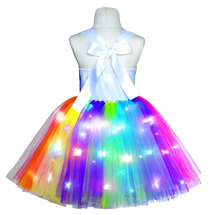 Girls Colorful Light Unicorn Tutu Dress