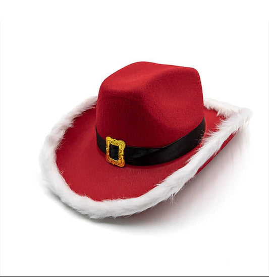 Christmas Raw Brim Lighted Cowboy Hat