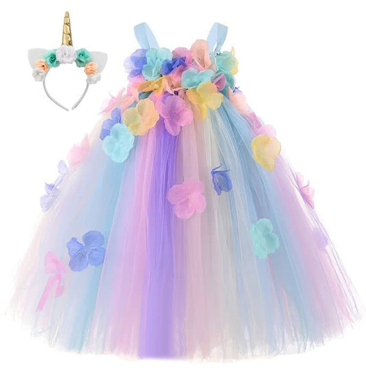 Colorful Petals Birthday Tutu Dress