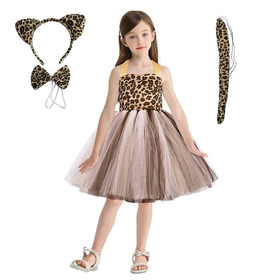 Girls Agile Leopard Inspired Tutu Dress