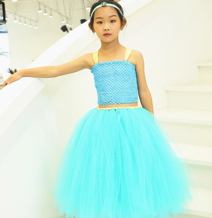 Girls Cyan Jasmine Costume Dress