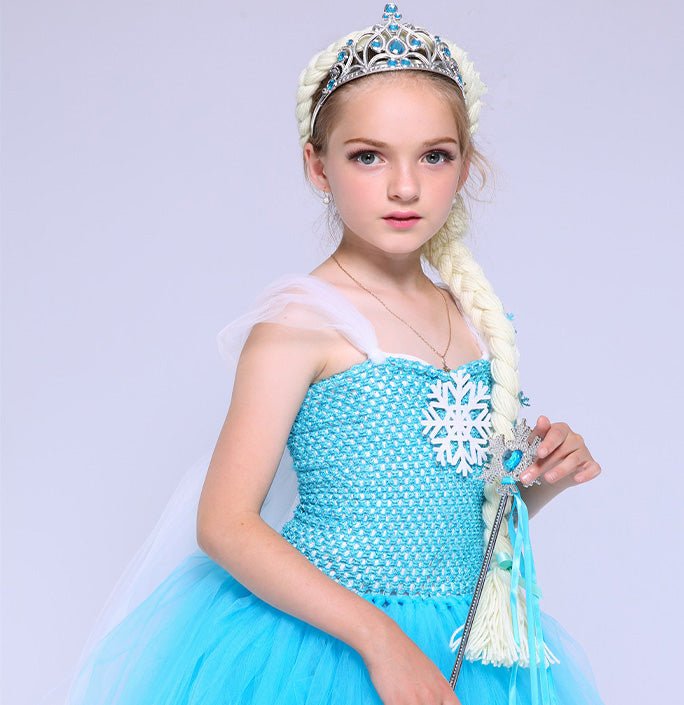 Girls Elsa Inspired blue snowflake dress