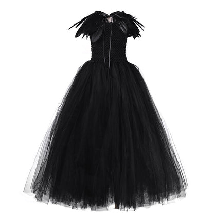 Girls Evil Witch Black Halloween Tutu Dress