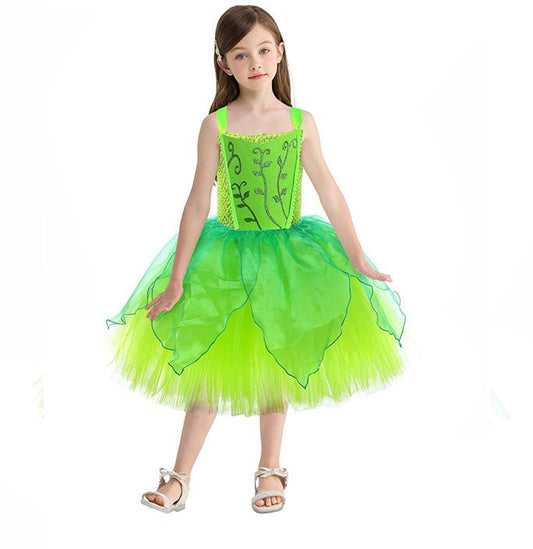 Girls Green Elves Inspired Costume