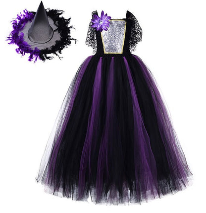 Girls Halloween Carnival Witch Dress Up Costume