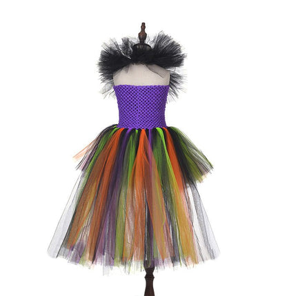 Girls Halloween Carnival Witch Tutu Dress