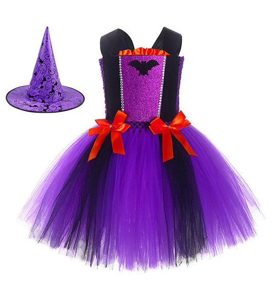 Girls Halloween Party Bat Witch Costume