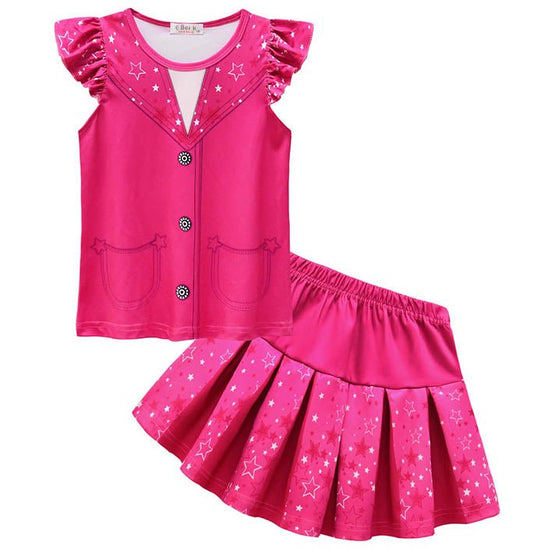 Girls Hot Pink Short Skirt Barbie Inspired Set