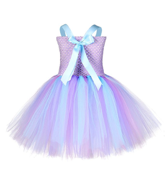 Girls Little Mermaid Bow Shell Tulle Festive Party Costume