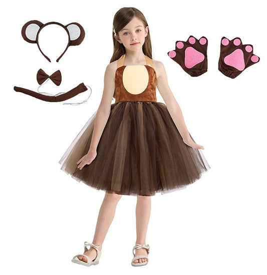 Girls Lively Monkey Inspired Costume