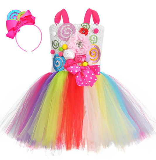 Girls Lollipop Pattern Colorful Costume