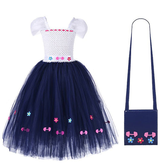 Girls Luisa Flower Pattern Printing Tutu Dress