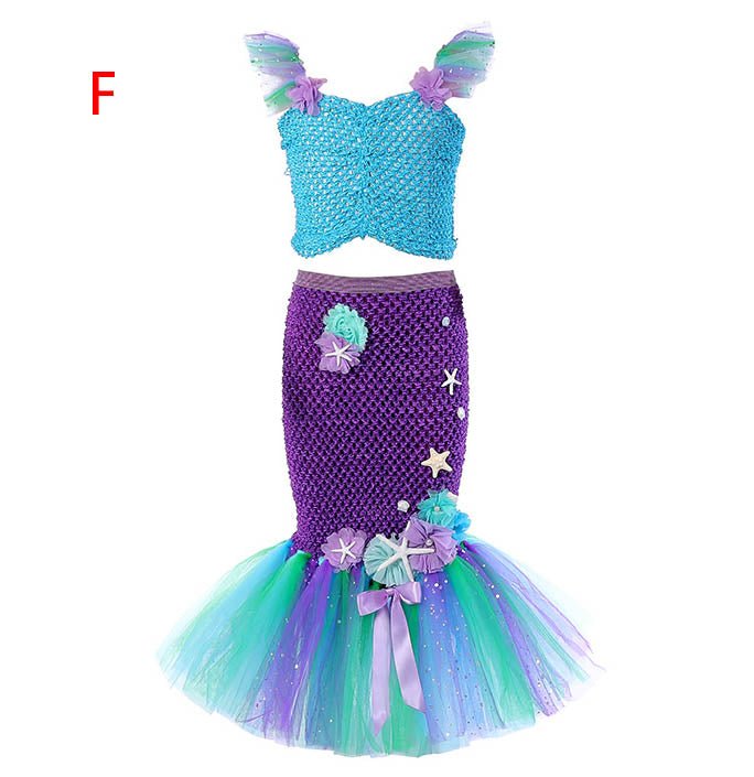 Girls Mermaid Costume Halloween Little Mermaid Party Dress