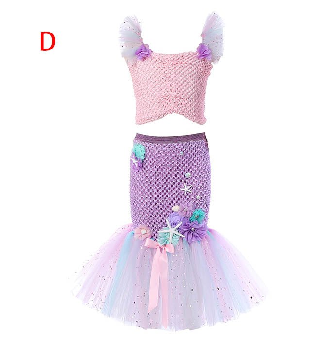 Girls Mermaid Costume Halloween Little Mermaid Party Dress