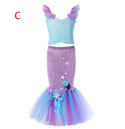 Girls Mermaid Costume Halloween Little Mermaid Party Dress